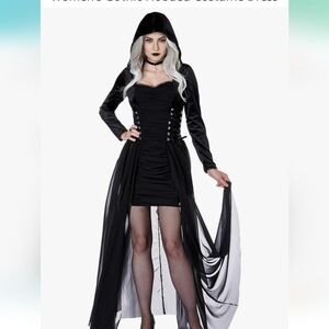 Women's Gothic Hooded Costume Dress With Hood Size L